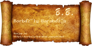 Borbély Barabás névjegykártya